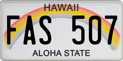HI license plate FAS507