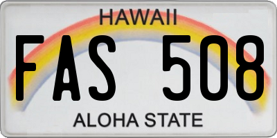 HI license plate FAS508