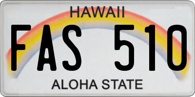 HI license plate FAS510