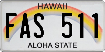 HI license plate FAS511