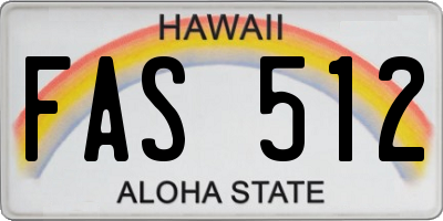 HI license plate FAS512