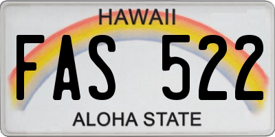 HI license plate FAS522