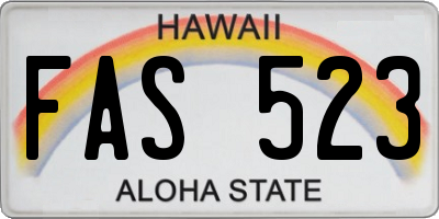 HI license plate FAS523