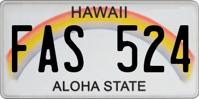 HI license plate FAS524