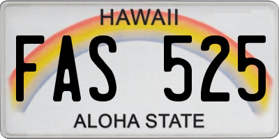 HI license plate FAS525