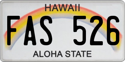 HI license plate FAS526