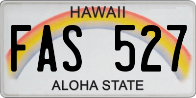 HI license plate FAS527