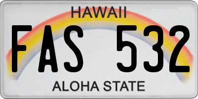 HI license plate FAS532