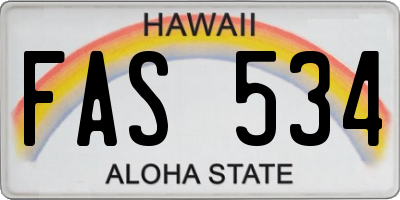 HI license plate FAS534