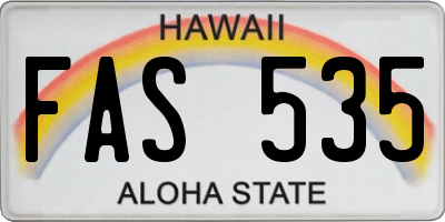 HI license plate FAS535