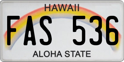 HI license plate FAS536