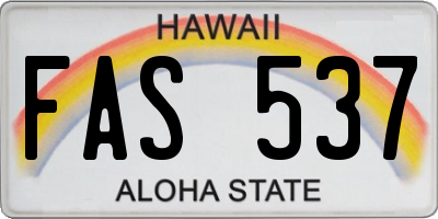 HI license plate FAS537
