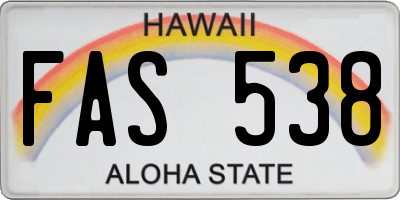 HI license plate FAS538