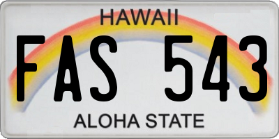 HI license plate FAS543
