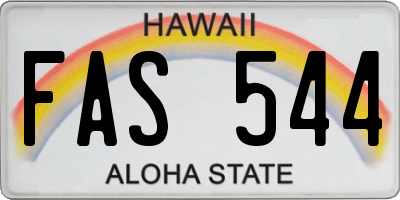 HI license plate FAS544