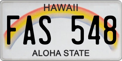 HI license plate FAS548