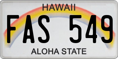 HI license plate FAS549