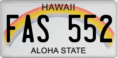 HI license plate FAS552
