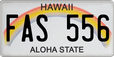 HI license plate FAS556