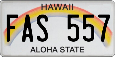 HI license plate FAS557