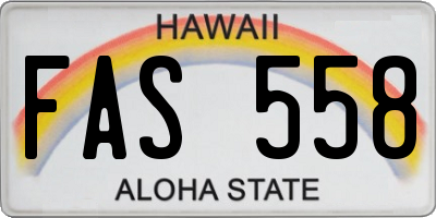 HI license plate FAS558