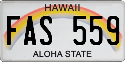 HI license plate FAS559