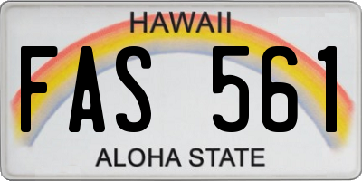 HI license plate FAS561
