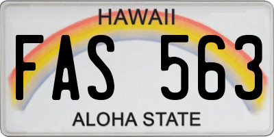 HI license plate FAS563