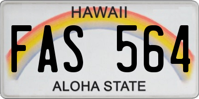 HI license plate FAS564