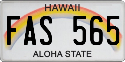 HI license plate FAS565