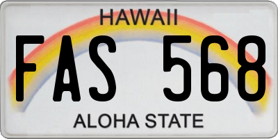 HI license plate FAS568