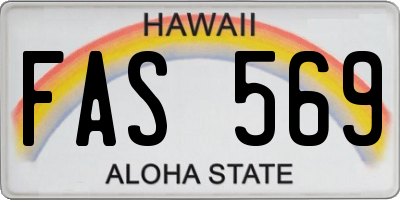 HI license plate FAS569