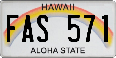 HI license plate FAS571