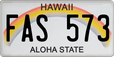 HI license plate FAS573