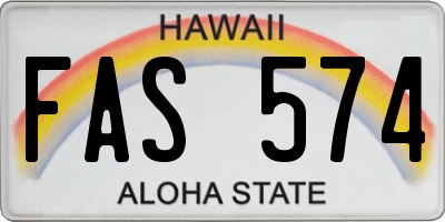 HI license plate FAS574