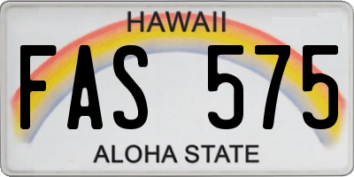 HI license plate FAS575