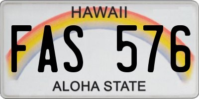 HI license plate FAS576