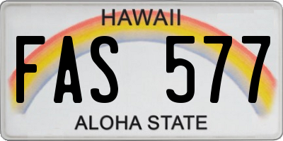 HI license plate FAS577
