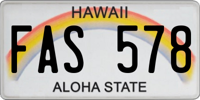 HI license plate FAS578