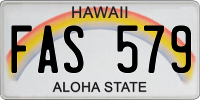 HI license plate FAS579