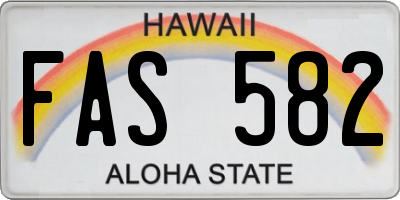 HI license plate FAS582