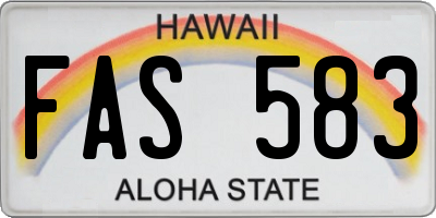 HI license plate FAS583