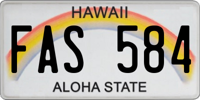 HI license plate FAS584