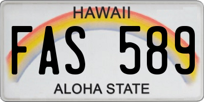 HI license plate FAS589