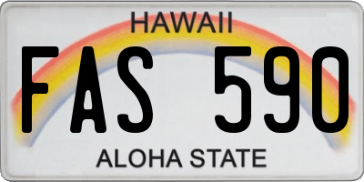 HI license plate FAS590