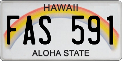 HI license plate FAS591