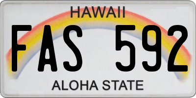 HI license plate FAS592