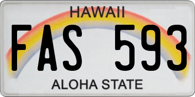 HI license plate FAS593