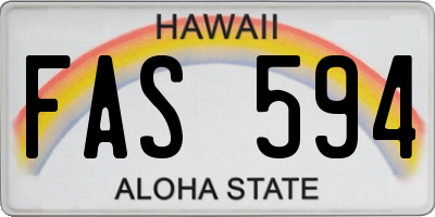 HI license plate FAS594