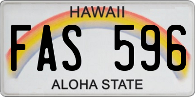 HI license plate FAS596